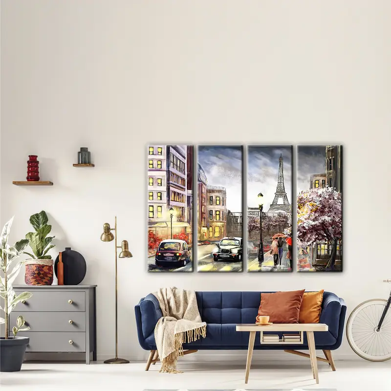 Paris Oil Painting Canvas Art, Paris Print, Paris Wall Art, Paris Canvas Wall Art, Paris Painting, Eiffel Tower Wall Art, Eiffel Tower Print - 4