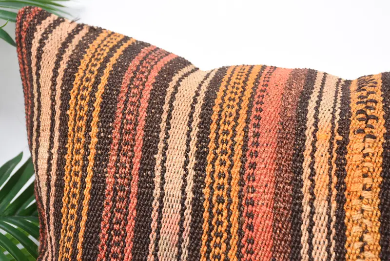 Turkish Pillow, Pillow for Sofa, Kilim Rug Cushion, Kilim Cushion Sham, 20x28 Red Pillow Sham, Pillow, Boho Chic Pillow Cover, Bright Pillow - 2