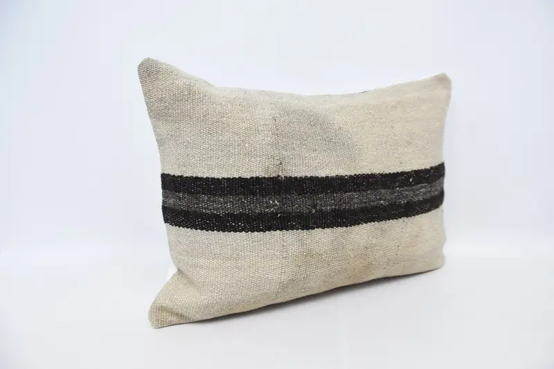 Retro Pillow Sham, 20x28 Beige Cushion, Gift Pillow, Turkish Kilim Pillow, Pillow Cover, Wholesale Cushion, Ethnical Kilim Rug Pillow - 3