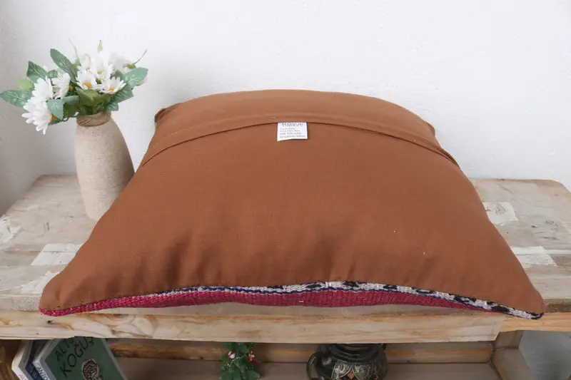 Ethnic Pillow Cover Pillow Sham, 16x16 Purple Pillow Sham, Boho Pillow Sham Cover, Car Pillow, Pillow, Throw Kilim Pillow, Turkish Kilim Pillow - 7