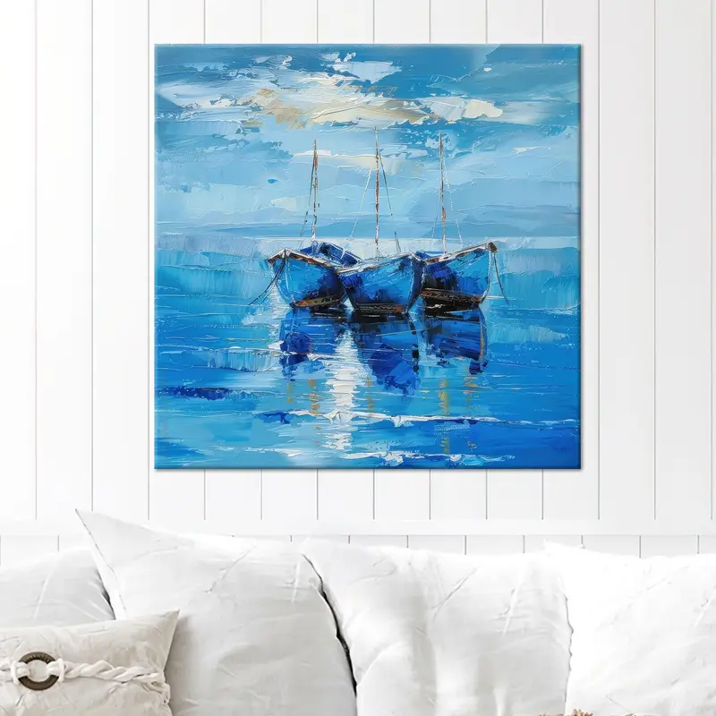 Modern Abstract Seascape Canvas: Elevate Your Office Ambiance