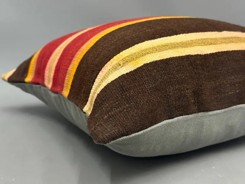 Handmade Kilim Cushion, Pillow for Sofa, Cushion, Turkish Kilim Pillow, 20x20 Red Cushion Case, Wool Kilim Pillow Cushion - 6
