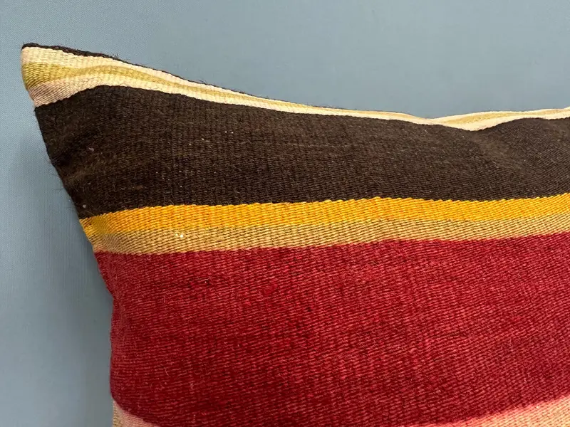 Handmade Kilim Cushion, Pillow for Sofa, Cushion, Turkish Kilim Pillow, 20x20 Red Cushion Case, Wool Kilim Pillow Cushion - 5