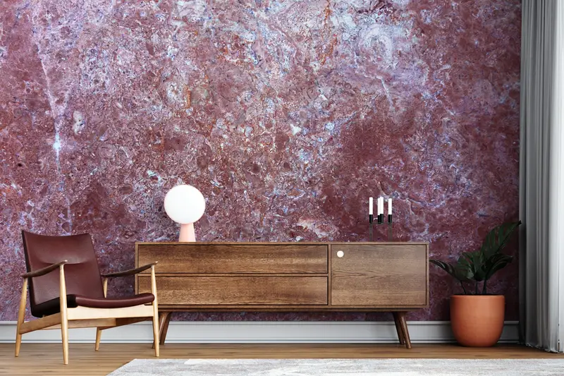 Stone Wall Paper, , Paper Wall Art, Alcohol Ink Wall Poster, 3d Wall Paper, Wall Paper Peel and Stick, Claret Red Marble Wall Poster, - 9