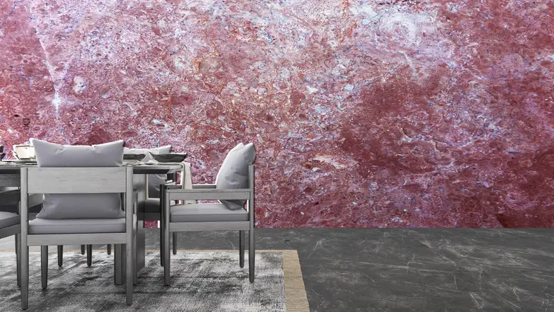 Stone Wall Paper, , Paper Wall Art, Alcohol Ink Wall Poster, 3d Wall Paper, Wall Paper Peel and Stick, Claret Red Marble Wall Poster, - 1