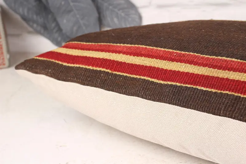 Bohemian Cushion Pillow Cover, Kilim Pillow, Pillow Sham, Interior Designer Pillow, Turkish Pillow, Christmas Cushion, 10x20 Brown Pillow - 4