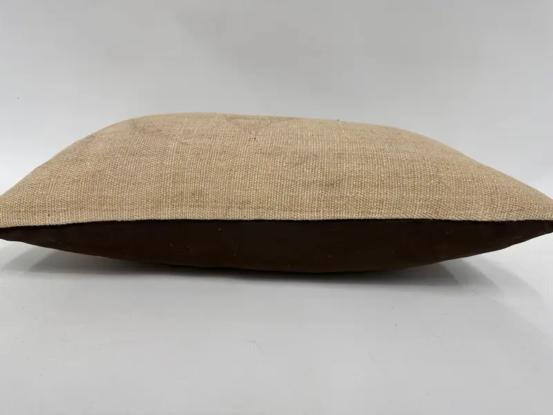 Throw Kilim Pillow, Handwoven Cushion, Boho Throw Pillow Case, Antique Pillows, 12x20 Beige Pillow, Turkish Pillow, Cushion Case - 5