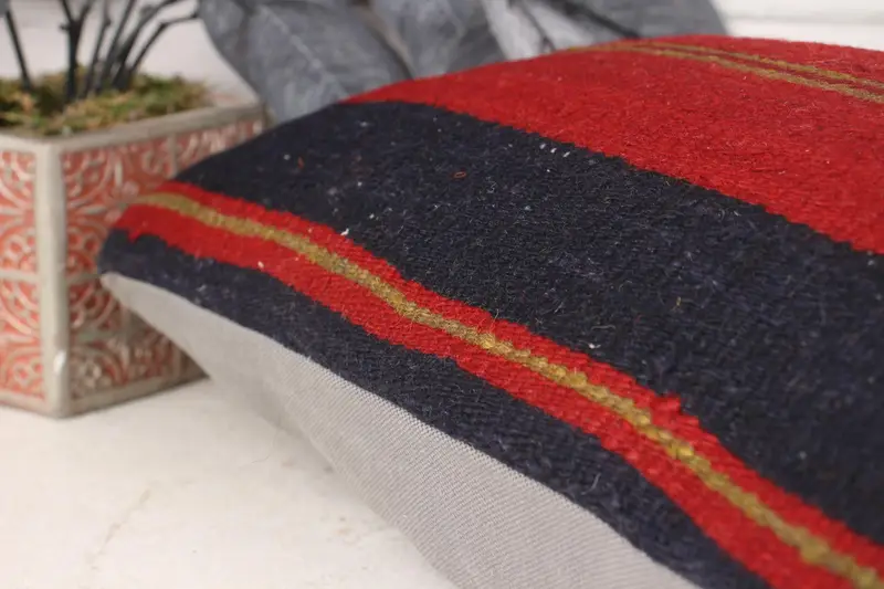 Kilim Cushion Sham, Garden Pillow Case, Authentic Pillow Sham, Pillow Case, 12x24 Green Pillow, Vintage Pillow, Kilim Pillow, Bright Pillow Cover - 7