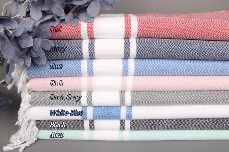 Cotton Tea Towel Monogrammed Hand Towel Striped, 24x36 Inches