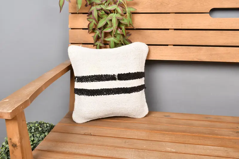 Antique Pillows, Pillow Cover, Designer Throw Cushion, Handmade Kilim Cushion, Boho Pillow Sham Cover, 12x12 White Cushion Cover, Christmas Cushion - 1