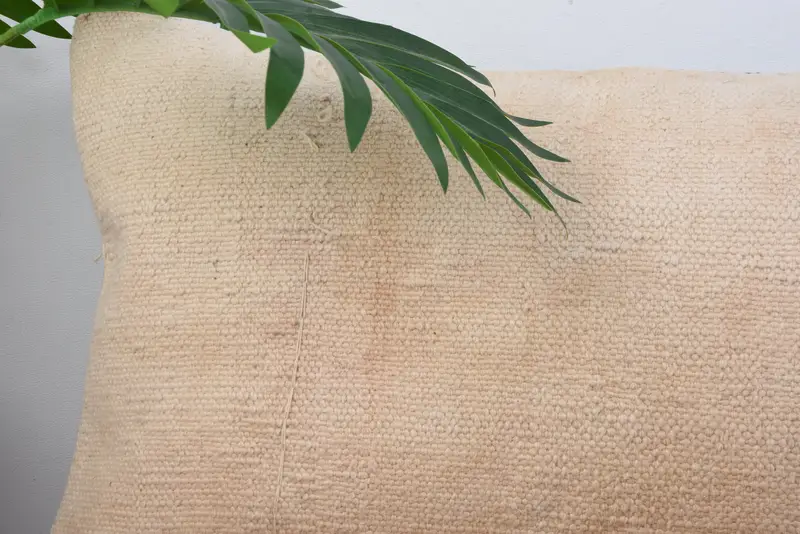 Pillow Case, Kilim Pillow Cover, Gift Pillow, Pillow for Sofa, Patio Pillow Sham, Accent Pillow, Sustainable Pillow, 12x20 Beige Pillow Sham - 2