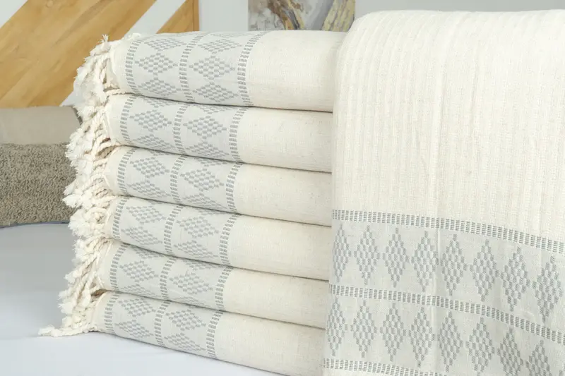 Turkish Tablecloth, 100x88 Linen Kilim Design Towel, Personalized Blanket, Bachelorette Party Favors Beach, Monogram Blanket, Bridesmaid Gifts - 2