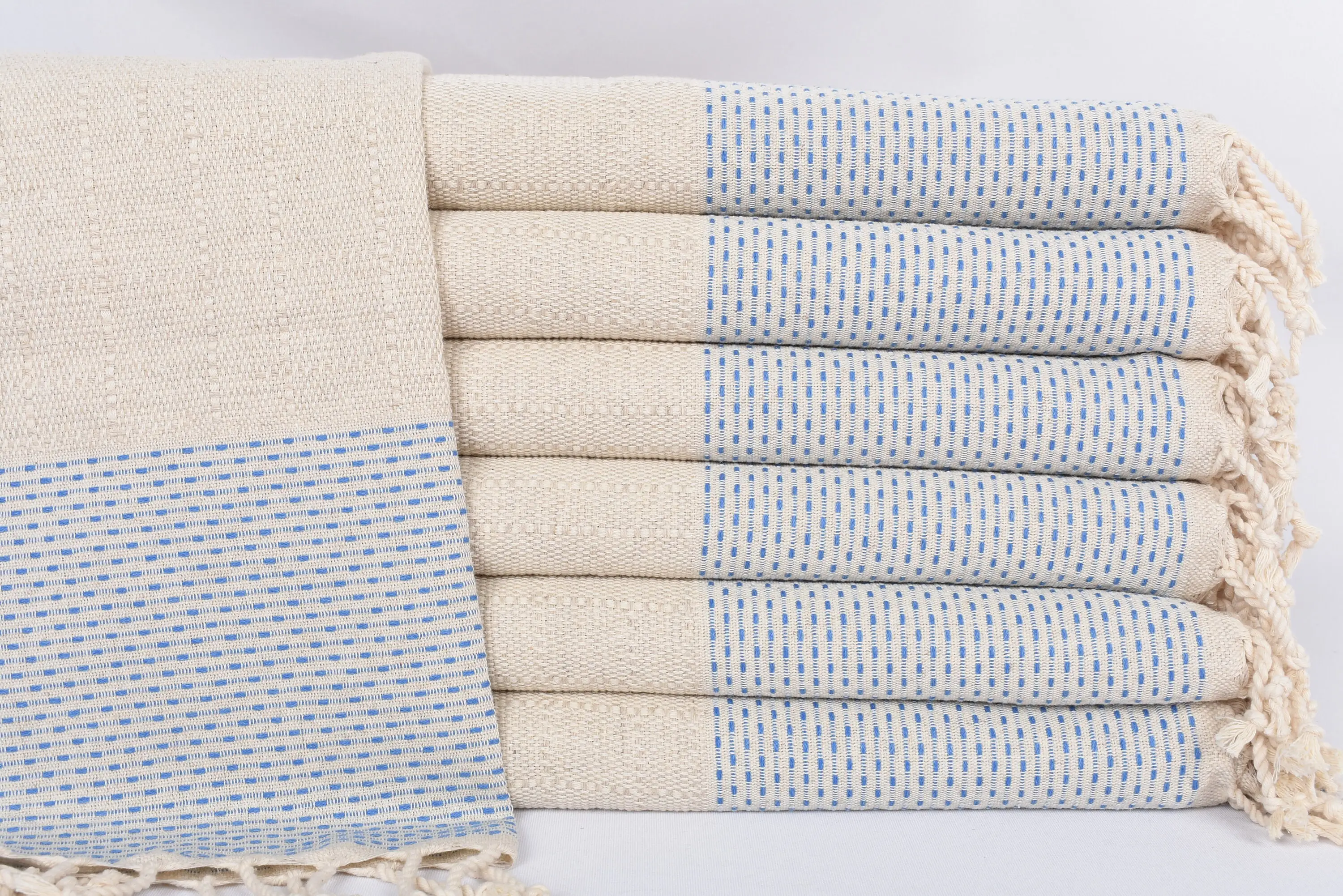 Kitchen Towel Turkish Organic Cotton Petrol Blue Polka Dot, 40x20 Inches - 1