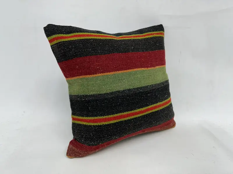 Kilim Cushion Sham, Turkish Kilim Pillow, Luxury Cushion, Pillow Case, 18x18 Brown Cushion Cover, Antique Pillows, Bohemian Cushion Cushion - 3