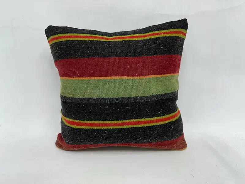 Kilim Cushion Sham, Turkish Kilim Pillow, Luxury Cushion, Pillow Case, 18x18 Brown Cushion Cover, Antique Pillows, Bohemian Cushion Cushion - 1