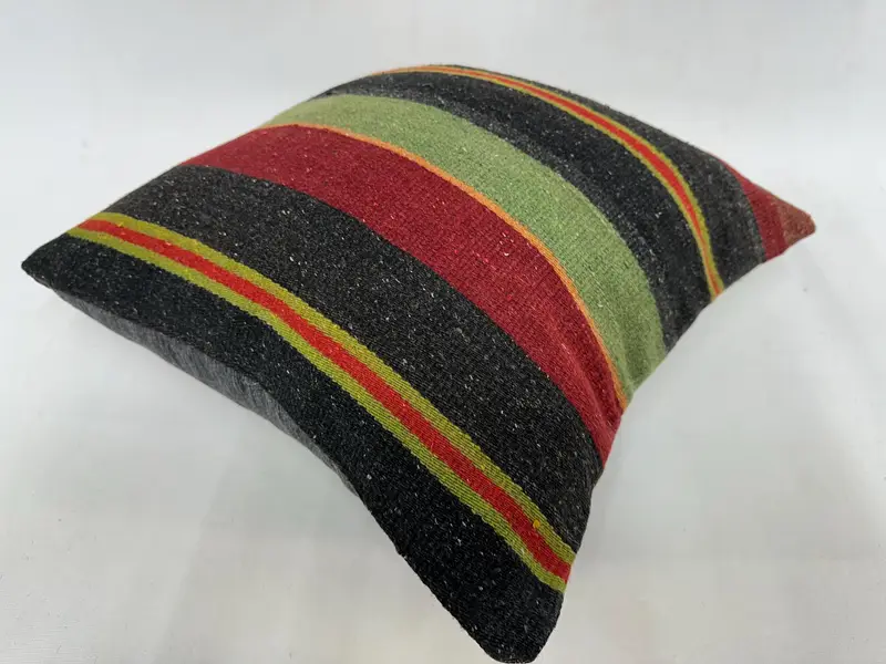 Kilim Cushion Sham, Turkish Kilim Pillow, Luxury Cushion, Pillow Case, 18x18 Brown Cushion Cover, Antique Pillows, Bohemian Cushion Cushion - 6