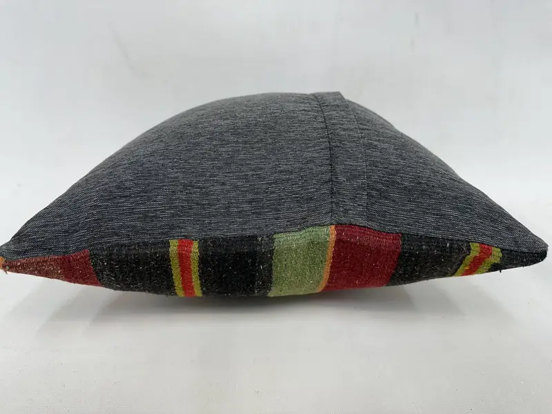 Kilim Cushion Sham, Turkish Kilim Pillow, Luxury Cushion, Pillow Case, 18x18 Brown Cushion Cover, Antique Pillows, Bohemian Cushion Cushion - 7