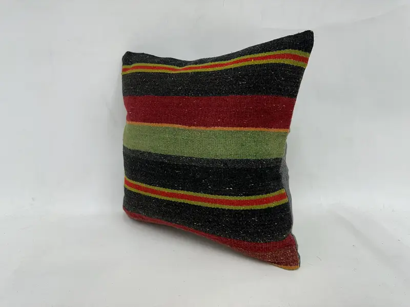 Kilim Cushion Sham, Turkish Kilim Pillow, Luxury Cushion, Pillow Case, 18x18 Brown Cushion Cover, Antique Pillows, Bohemian Cushion Cushion - 4