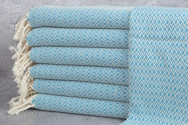 Turkish Towel Hand Towel, Personalized Kitchen Towel, Gym Towel, Turkish Tea Towel, 40x20 Cotton Diamond Towel, Christmas Gift, Gift For Wedding Day - 1