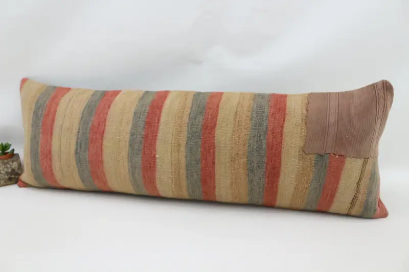 Boho Pillow Sham Cover, Pillow Cover, 12x36 Beige Cushion Cover, Gift Pillow, Pillow for Couch, Vintage Kilim Pillow Cushion Cover, Pet Pillow Cover - 5
