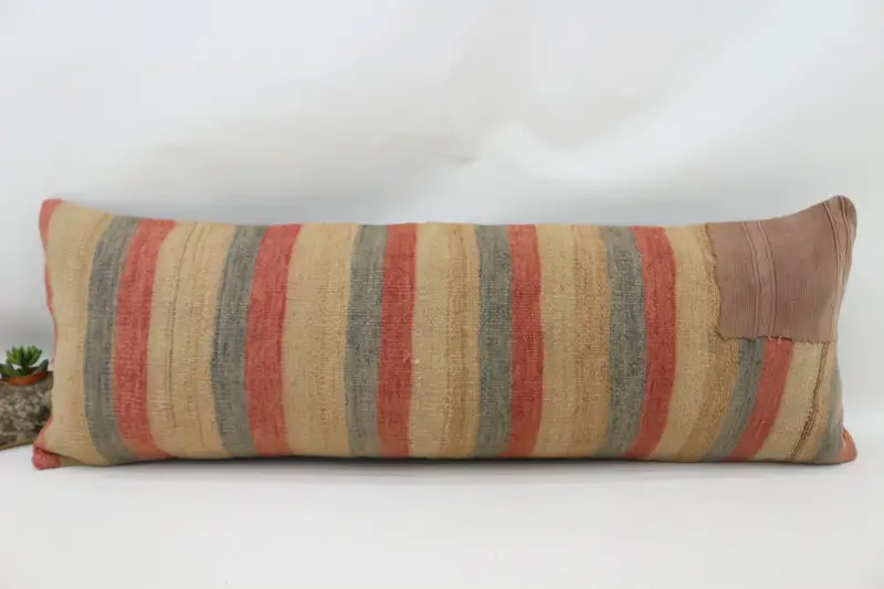 Boho Pillow Sham Cover, Pillow Cover, 12x36 Beige Cushion Cover, Gift Pillow, Pillow for Couch, Vintage Kilim Pillow Cushion Cover, Pet Pillow Cover - 1