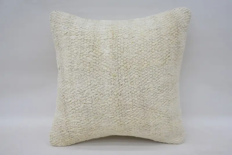 12x12 White Pillow Sham, Home Decor Pillow, Vintage Pillow, Cushion Cover, Car Pillow Sham, Turkish Bench Pillow Sham, Gift Pillow - 1