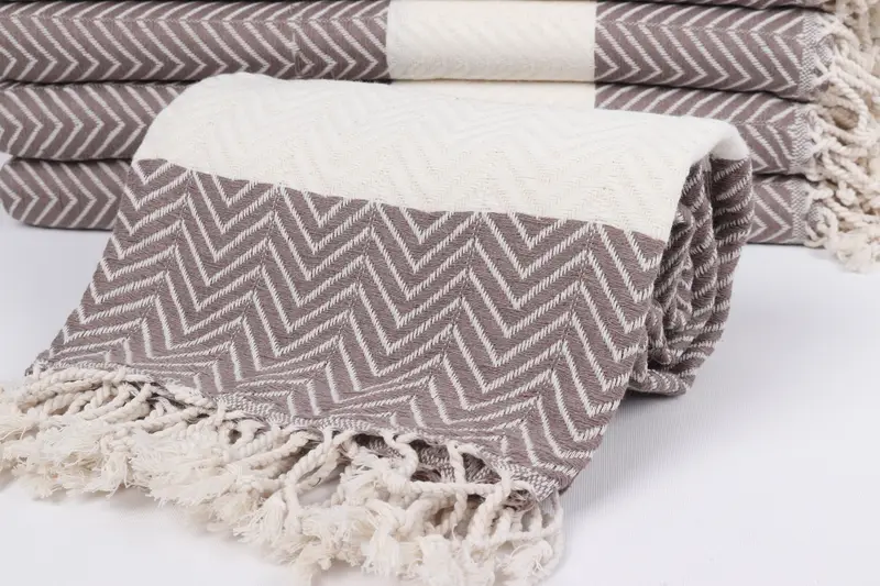 Monogram Beach Towel, Welcome Wedding Gift, Spa Gift Towel, Beach Towel Bulk, Sand-resistant towel, Scarf Towel, 70x40 Cotton Zig zag Towel - 4