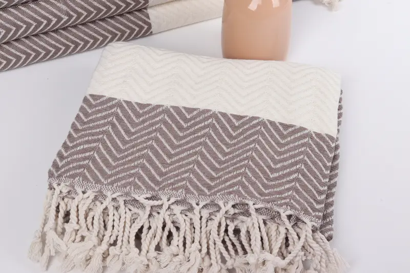 Monogram Beach Towel, Welcome Wedding Gift, Spa Gift Towel, Beach Towel Bulk, Sand-resistant towel, Scarf Towel, 70x40 Cotton Zig zag Towel - 5