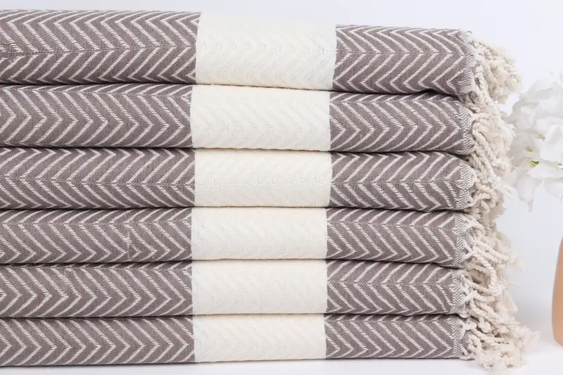 Monogram Beach Towel, Welcome Wedding Gift, Spa Gift Towel, Beach Towel Bulk, Sand-resistant towel, Scarf Towel, 70x40 Cotton Zig zag Towel - 3