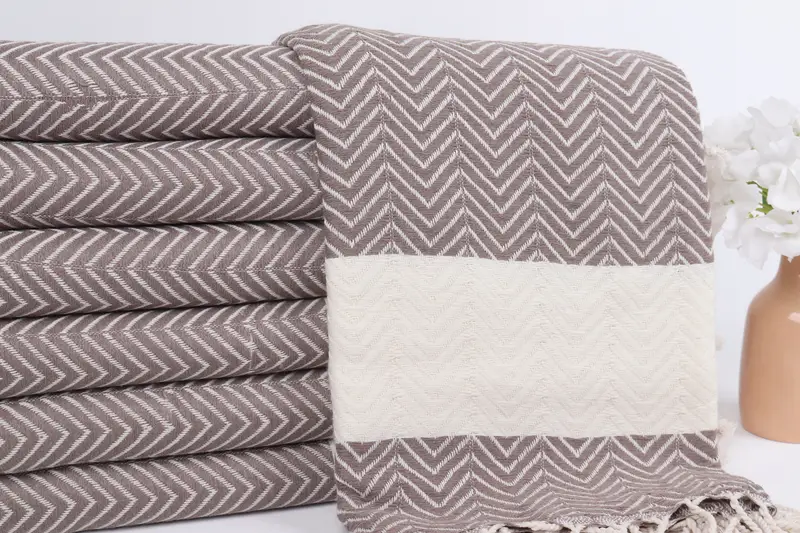Monogram Beach Towel, Welcome Wedding Gift, Spa Gift Towel, Beach Towel Bulk, Sand-resistant towel, Scarf Towel, 70x40 Cotton Zig zag Towel - 2