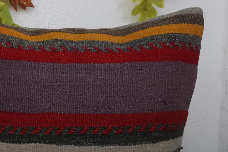Cushion Cover, Chair Pillow Case, Vintage Kilim Pillow, Ethnical Kilim Rug Pillow, 16x16 Purple Cushion Case, Vintage Kilim Throw Pillow - 5