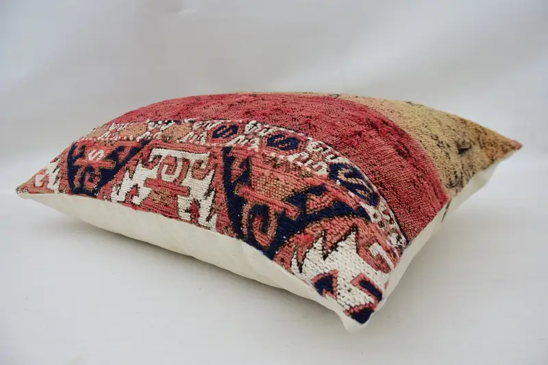 Pillow for Sofa, Oriental Cushion Cover, Crochet Pattern Cushion Cover, Handmade Kilim Cushion, Vintage Pillow, 16x24 Beige Cushion, Pillow Cover - 6