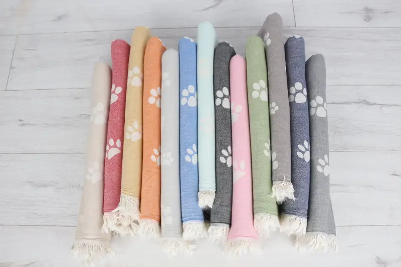 Custom Gift, Bachelor Towel, Bridal Shower Favor, Turkish Towel Beach, Gifts For Him, 70x36 Cotton Paw Design Towel, Wedding Hand Made Gift