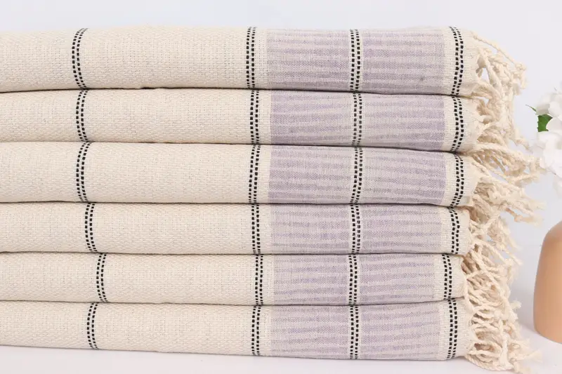 Small Bath Towels, Handmade Gift, Bachelorette Favor, Bridesmaid Towel, 40x20 Linen Striped Towel, Personalized Kitchen Towel, Monogram Hand Towel - 3