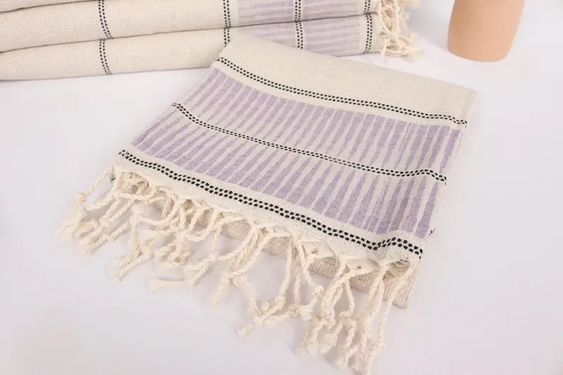 Small Bath Towels, Handmade Gift, Bachelorette Favor, Bridesmaid Towel, 40x20 Linen Striped Towel, Personalized Kitchen Towel, Monogram Hand Towel - 5