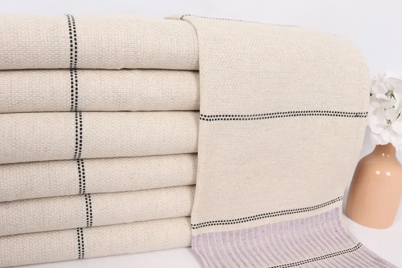 Small Bath Towels, Handmade Gift, Bachelorette Favor, Bridesmaid Towel, 40x20 Linen Striped Towel, Personalized Kitchen Towel, Monogram Hand Towel - 2