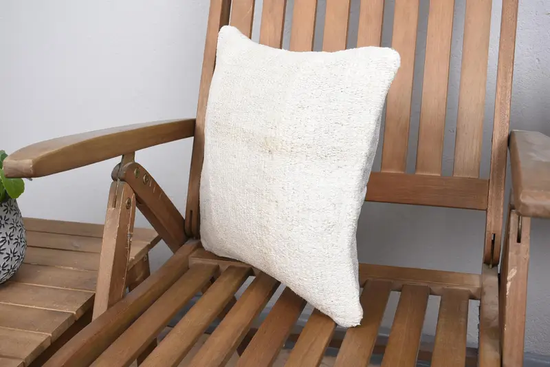 Pillow for Couch, Patio Pillow Case, Patio Cushion Case, 14x14 Beige Pillow, Pillow Sham, Throw Kilim Pillow, Home Decor Pillow - 3