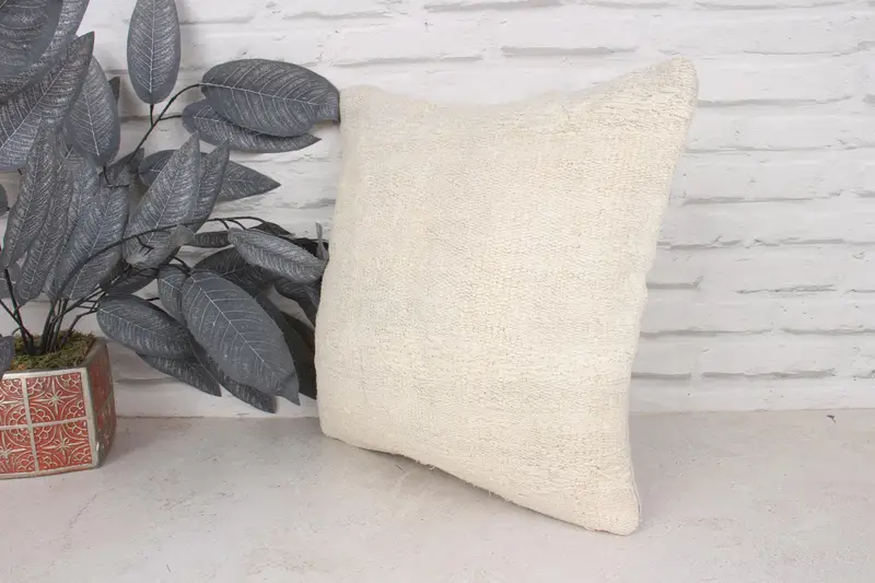 Pillow for Sofa, Accent Pillow Sham, Home Decor Pillow, Oriental Pillow, 16x16 White Pillow Sham, Boho Pillow, Accent Throw Cushion Case, Cushion - 4