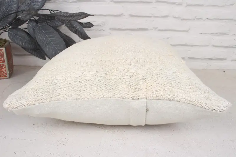 Pillow for Sofa, Accent Pillow Sham, Home Decor Pillow, Oriental Pillow, 16x16 White Pillow Sham, Boho Pillow, Accent Throw Cushion Case, Cushion - 5