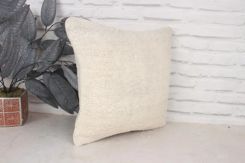 Pillow for Sofa, Accent Pillow Sham, Home Decor Pillow, Oriental Pillow, 16x16 White Pillow Sham, Boho Pillow, Accent Throw Cushion Case, Cushion - 3