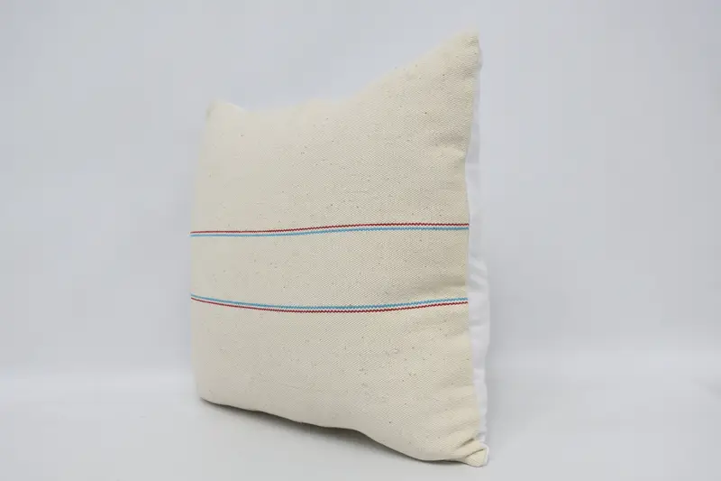 20x20 White Pillow Cover, Kilim Pillow Cover, Ethnical Kilim Rug Pillow, Yoga Cushion Case, Pillow Case, Boho Pillow Sham Cover - 4