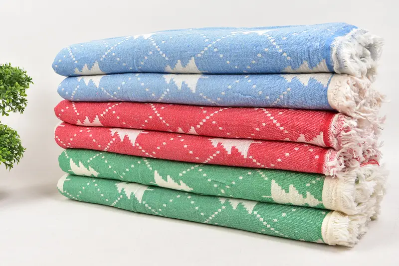 Personalized Gift For Him, 84x42 Cotton Christmas Patterned Towel, Bachelorette Party Decorations, Monogram Turkish Towel, Personalized Towel - 3