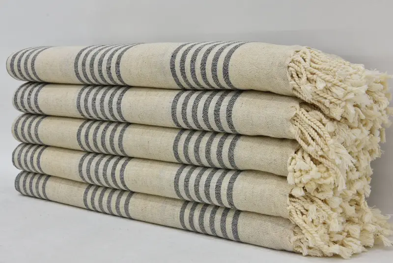70x40 Linen Striped Towel, Quick-dry towel, Personalized Wedding Gift, Thin towel, Spa Gift Towel, Handwoven Turkish bath towel, House Warming Gift - 1
