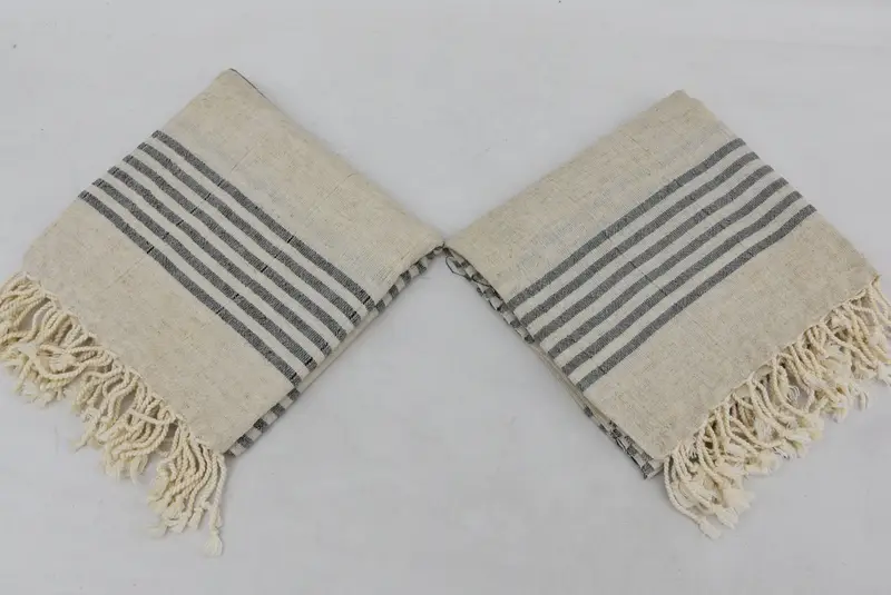 70x40 Linen Striped Towel, Quick-dry towel, Personalized Wedding Gift, Thin towel, Spa Gift Towel, Handwoven Turkish bath towel, House Warming Gift - 4