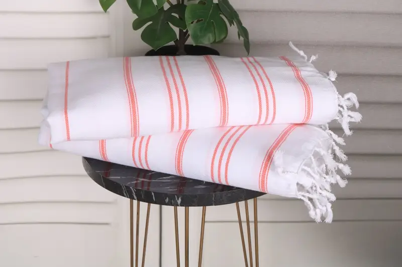 Turkish Tea Towel, Monogram Hand Towel, 40x24 Cotton Striped Towel, Wedding Anniversary Gift, Monogrammed Hand Towel, Wedding Day Gift For Bride - 3