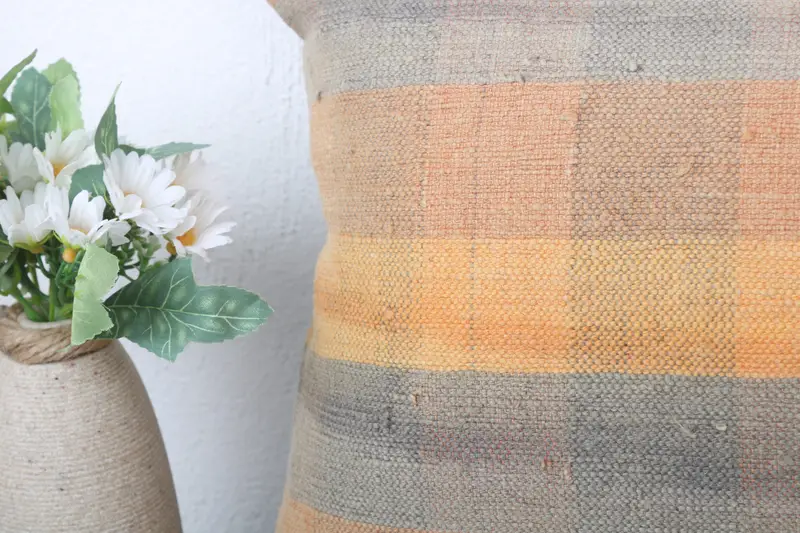 Muted Pillow Cover, Kilim Cushion Sham, 12x24 Yellow Pillow, Ethnic Throw Cushion, Sustainable Pillow Case, Cushion Cover, Kilim Pillow, Boho Pillow - 3