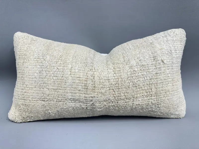 Cushion Case, Kilim Pillow, 8x16 Beige Pillow Sham, Vintage Kilim Throw Pillow, Pillow for Sofa, Ikat Pillow Cover, Farmhouse Pillow Cover - 1
