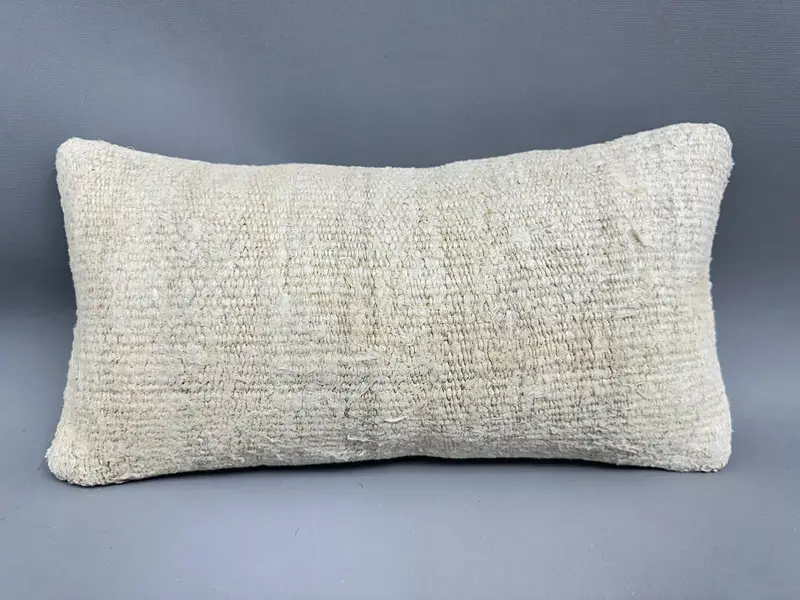 Cushion Case, Kilim Pillow, 8x16 Beige Pillow Sham, Vintage Kilim Throw Pillow, Pillow for Sofa, Ikat Pillow Cover, Farmhouse Pillow Cover - 4
