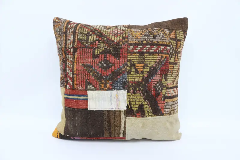 Antique Pillows, Gift Pillow, Interior Designer Pillow, Natural Pillow Cover, Cushion, Kilim Rug Cushion, 28x28 Red Pillow Cover, Seat Pillow Case - 1