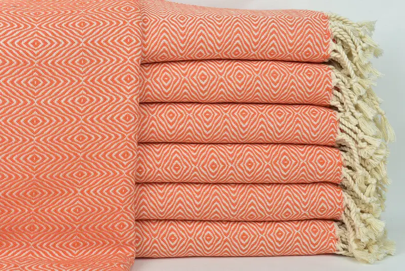 Housewarming Gift, Peshtemal Towel, Organic Turkish towel, Halloween Gifts, Bachelorette Party Gifts Bridesmaids, 70x40 Cotton Zigzag Diamond Towel - 1